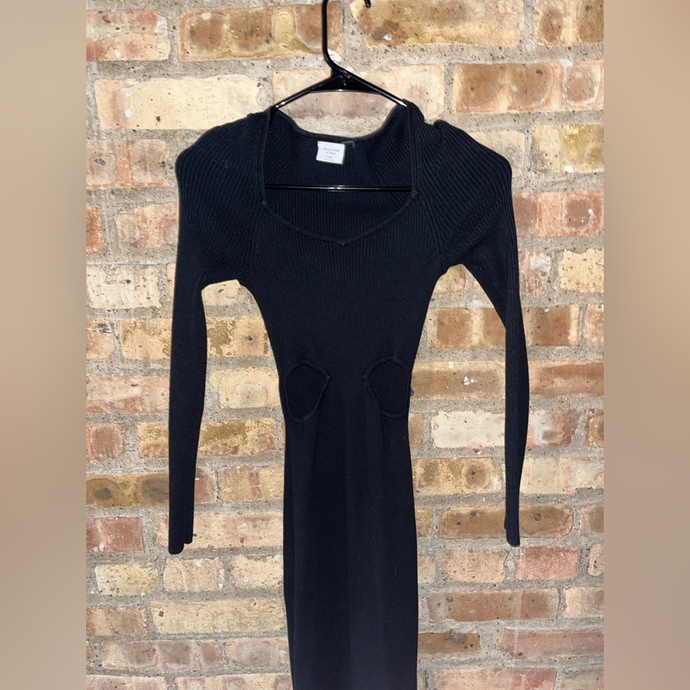 Abercrombie and Fitch Black Midi Sweater Dress
